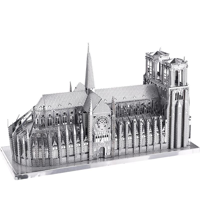 Mô hình kim loại lắp ráp 3D Notre Dame De Paris (Nhà Thờ Đức Bà) (Silver) – Metal Mosaic MP696