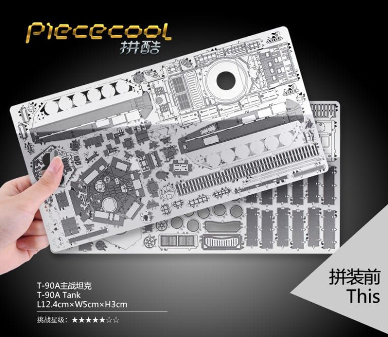 Mô Hình Kim Loại Lắp Ráp 3D Xe Tăng T-90A (Silver) – Piececool MP100