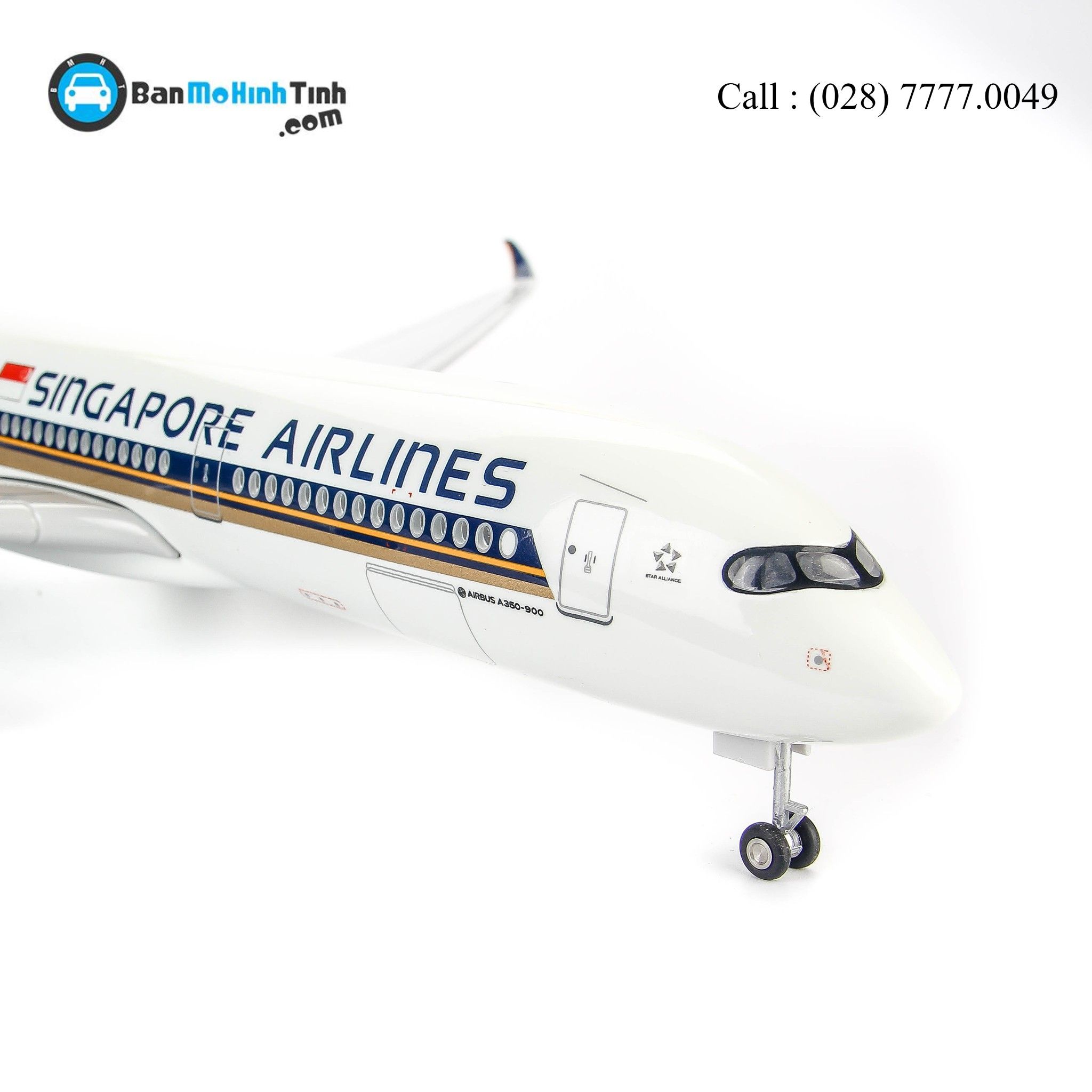 MÔ HÌNH MÁY BAY AIRBUS A350 SINGAPORE AIRLINES 47CM (LED)