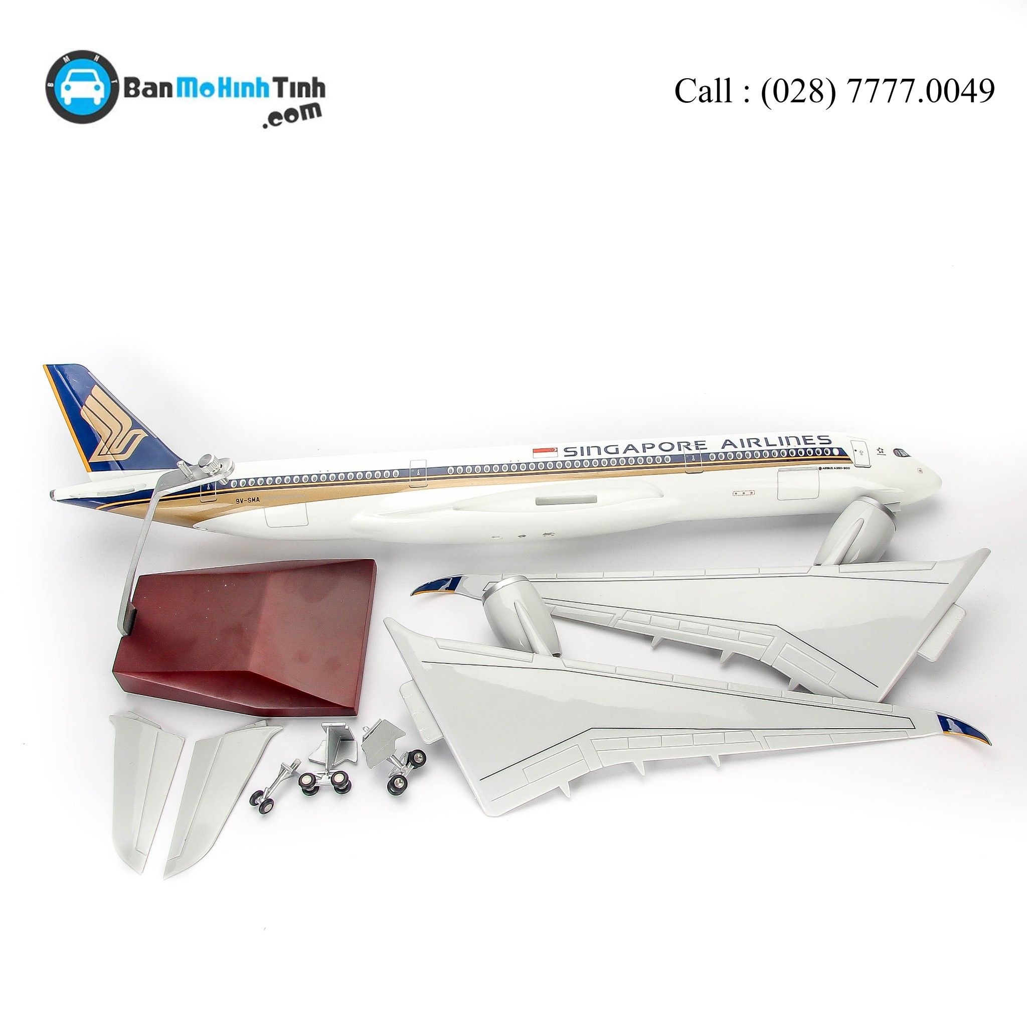MÔ HÌNH MÁY BAY AIRBUS A350 SINGAPORE AIRLINES 47CM (LED)