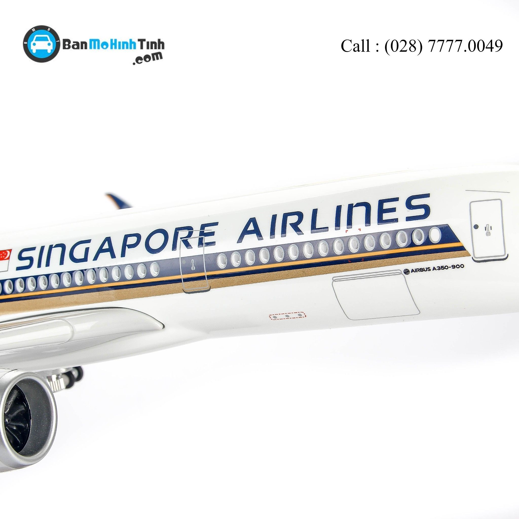 MÔ HÌNH MÁY BAY AIRBUS A350 SINGAPORE AIRLINES 47CM (LED)