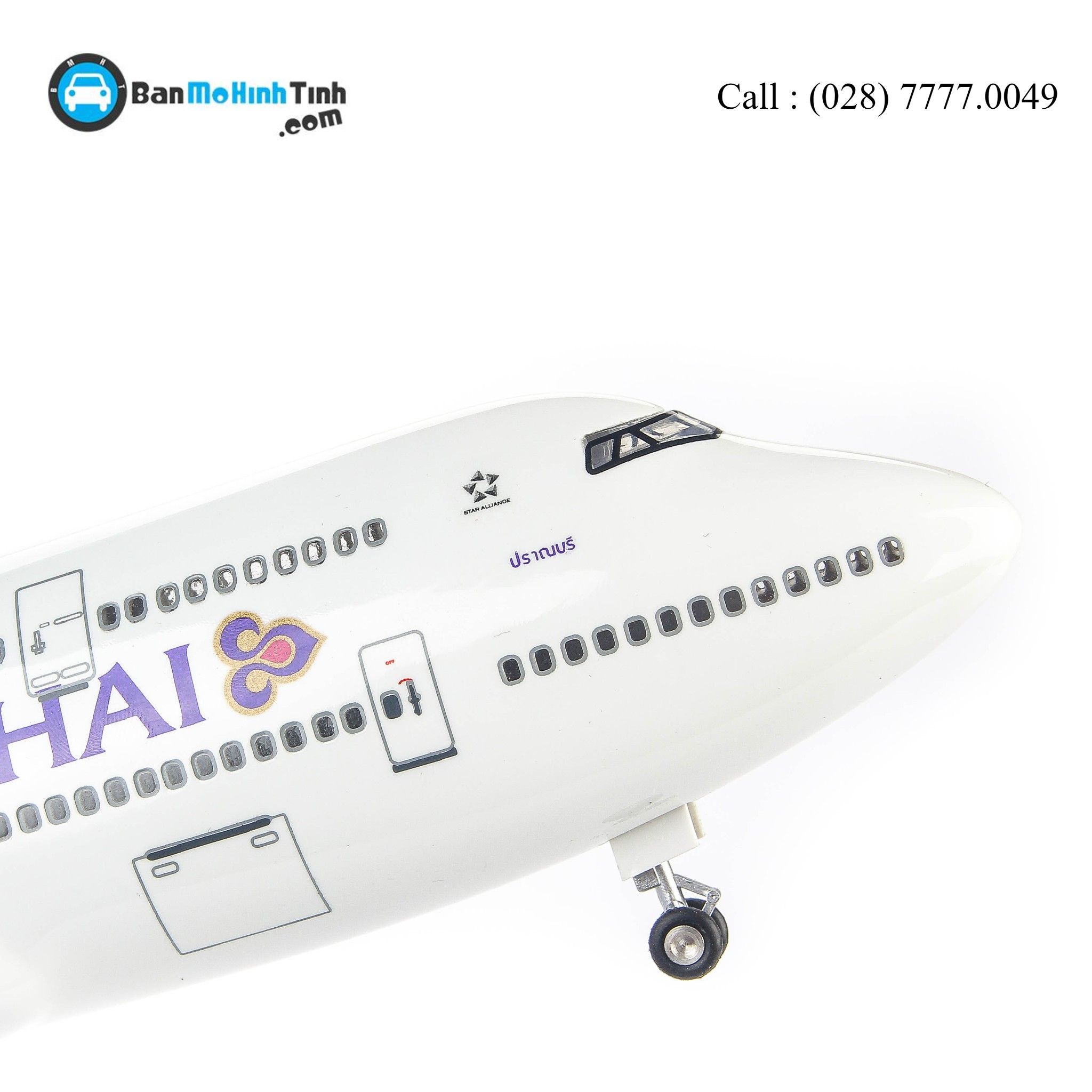 MÔ HÌNH MÁY BAY B747 THÁI EVERFLY 47CM (LED)