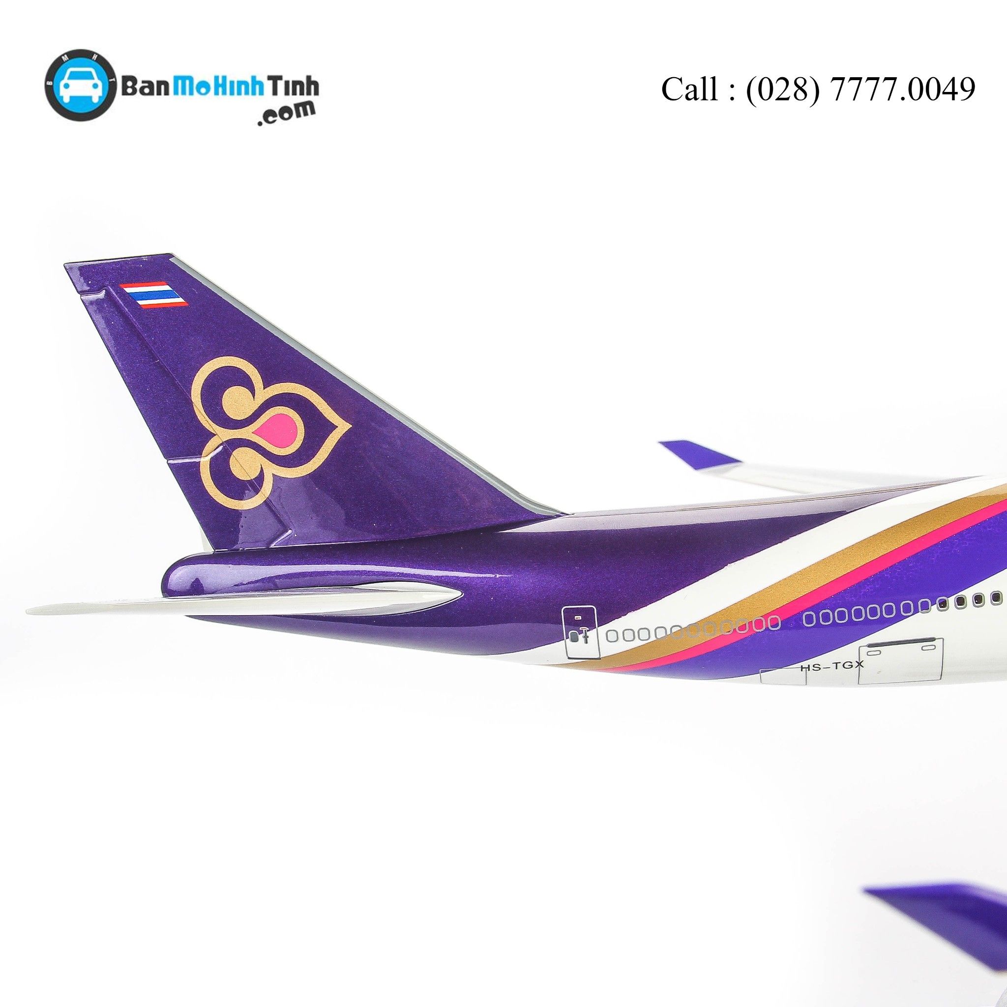MÔ HÌNH MÁY BAY B747 THÁI EVERFLY 47CM (LED)