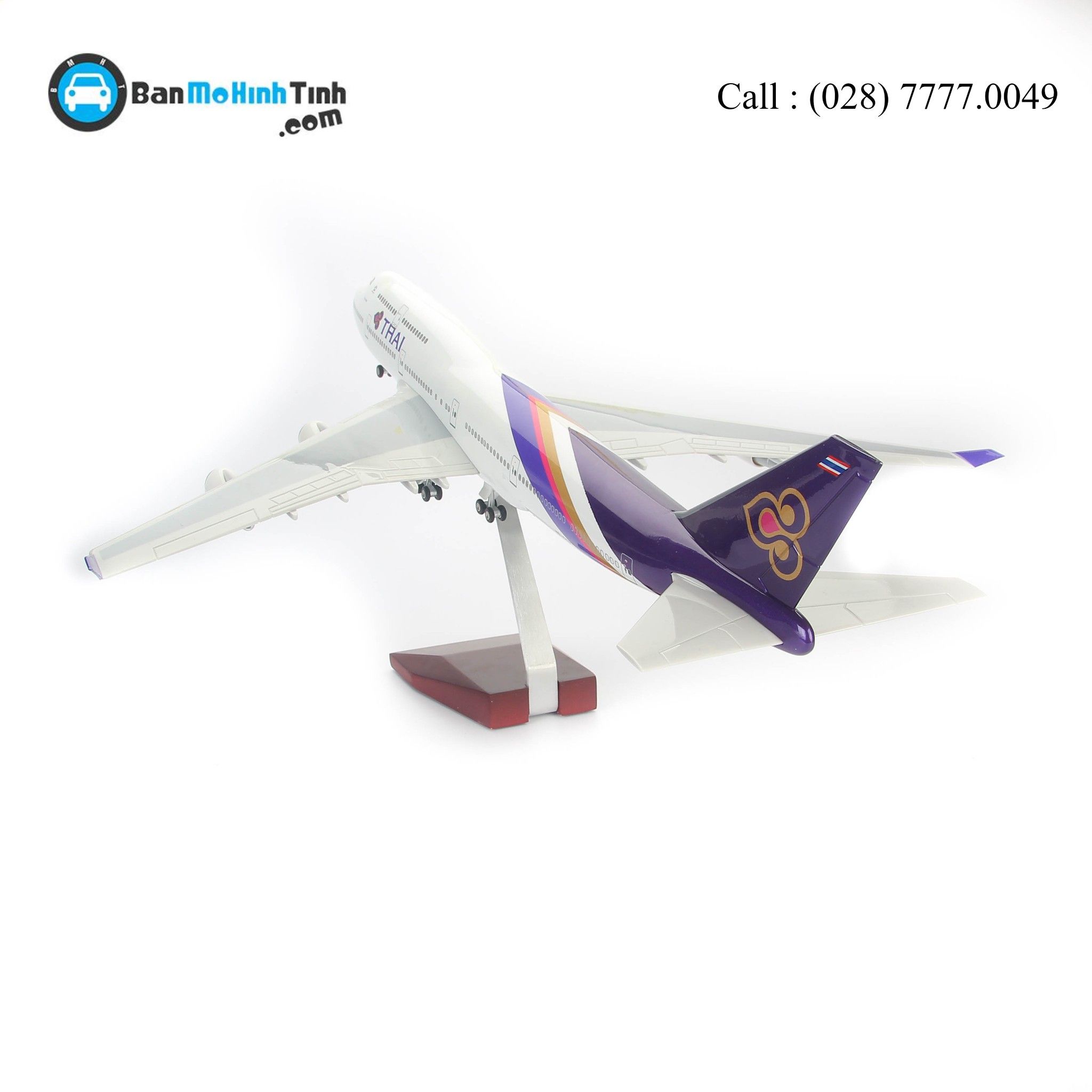 MÔ HÌNH MÁY BAY B747 THÁI EVERFLY 47CM (LED)