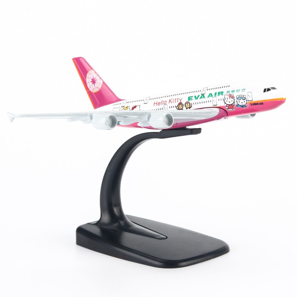 Mô hình máy bay tĩnh Eva Air Hello Kitty Pink Airbus A380 16cm Everfly giá rẻ