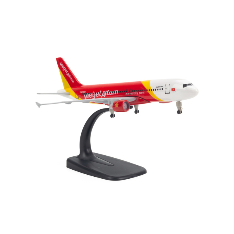 Mô hình máy bay Vietjet Air Airbus A320 20cm Everfly V&G 70