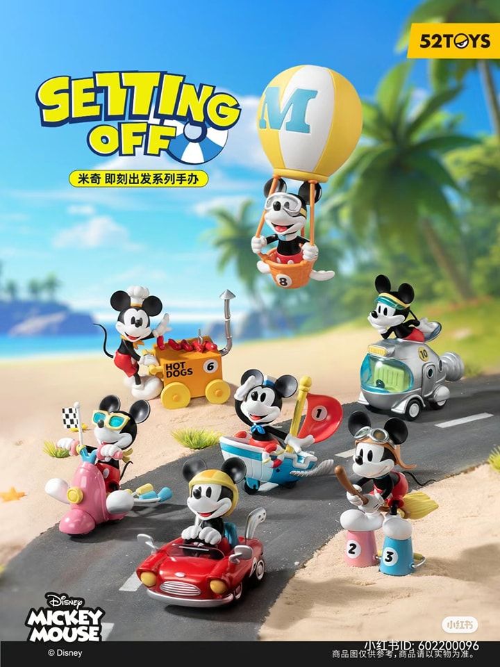 Mô hình đồ chơi Blind box Mickey Mouse Setting Off - 52TOYS