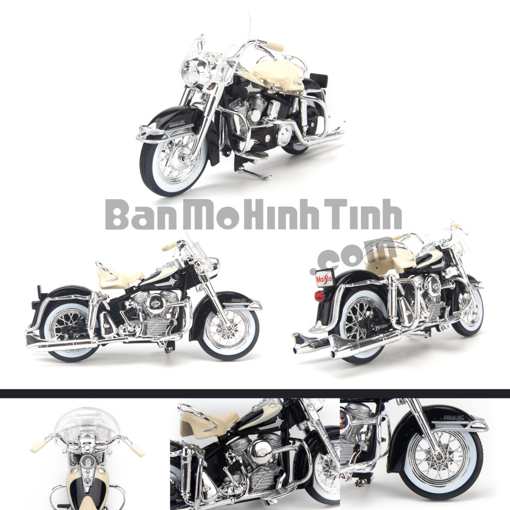 Mô hình mô tô Harley - Davidson FLH Duo Glide 1962 1:18 Maisto - 20-06134