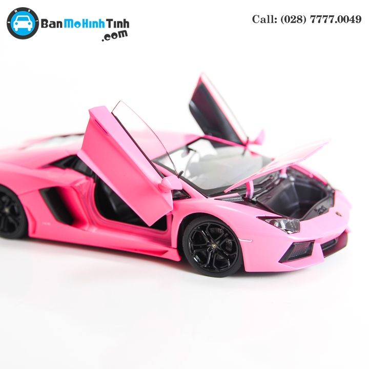 MÔ HÌNH LAMBORGHINI AVENTADOR LP700 PINK 1:24 WELLY- 24033P