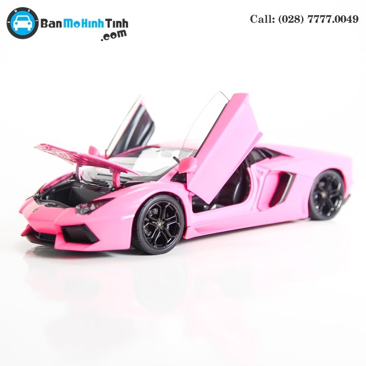 MÔ HÌNH LAMBORGHINI AVENTADOR LP700 PINK 1:24 WELLY- 24033P