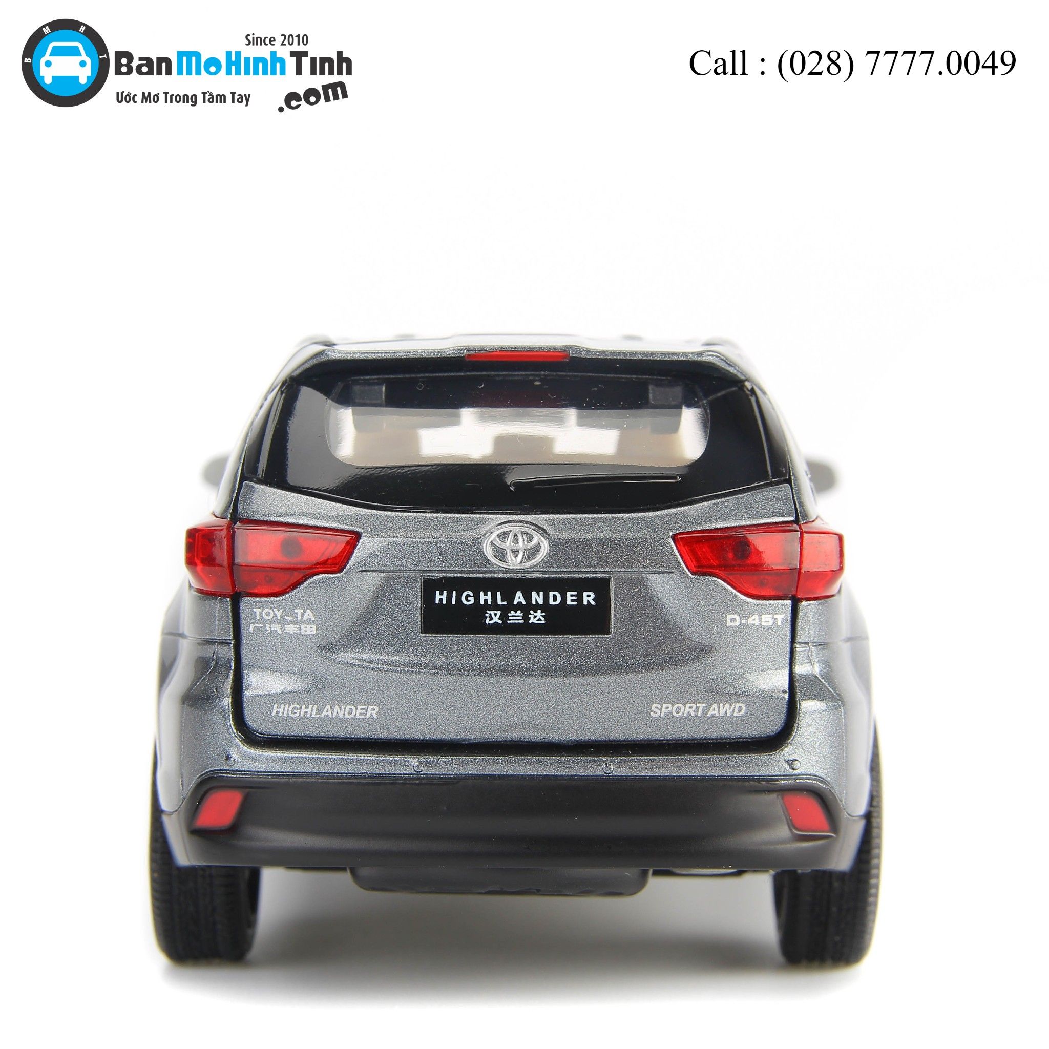 MÔ HÌNH TOYOTA HIGHLANDER 2019 GRAY 1:32 JACKIE KIM