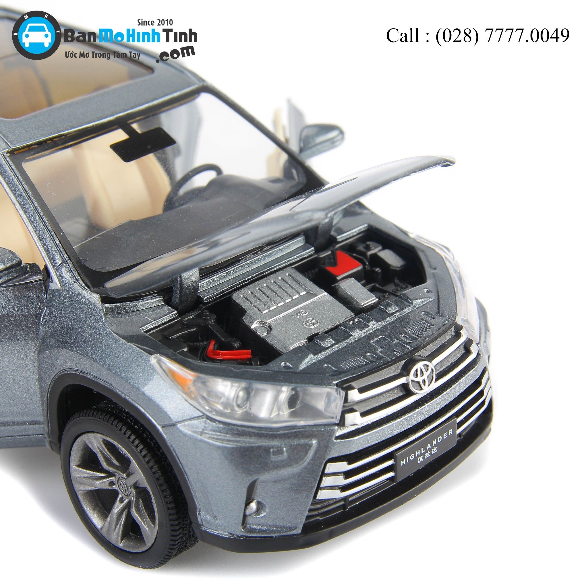 MÔ HÌNH TOYOTA HIGHLANDER 2019 GRAY 1:32 JACKIE KIM