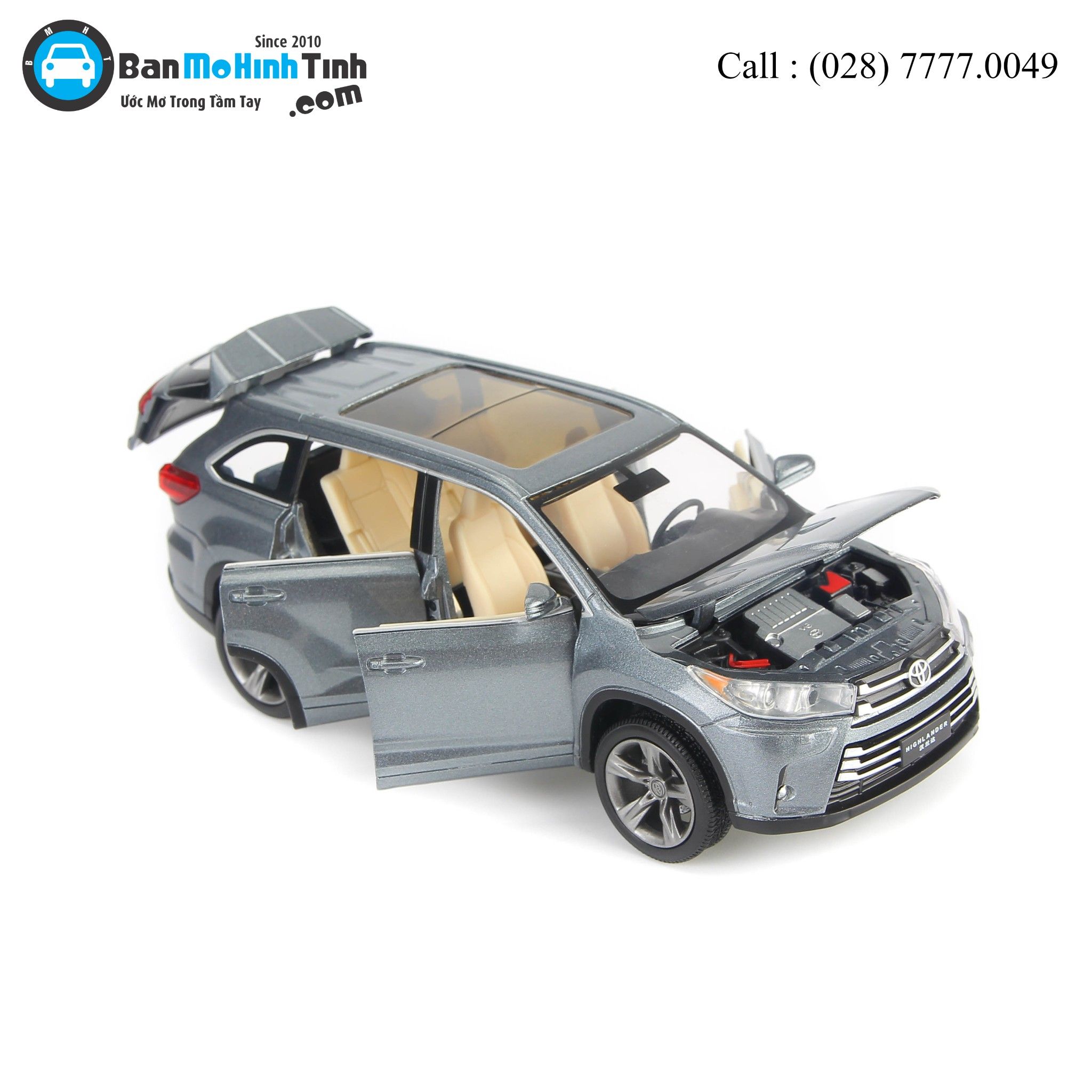 MÔ HÌNH TOYOTA HIGHLANDER 2019 GRAY 1:32 JACKIE KIM