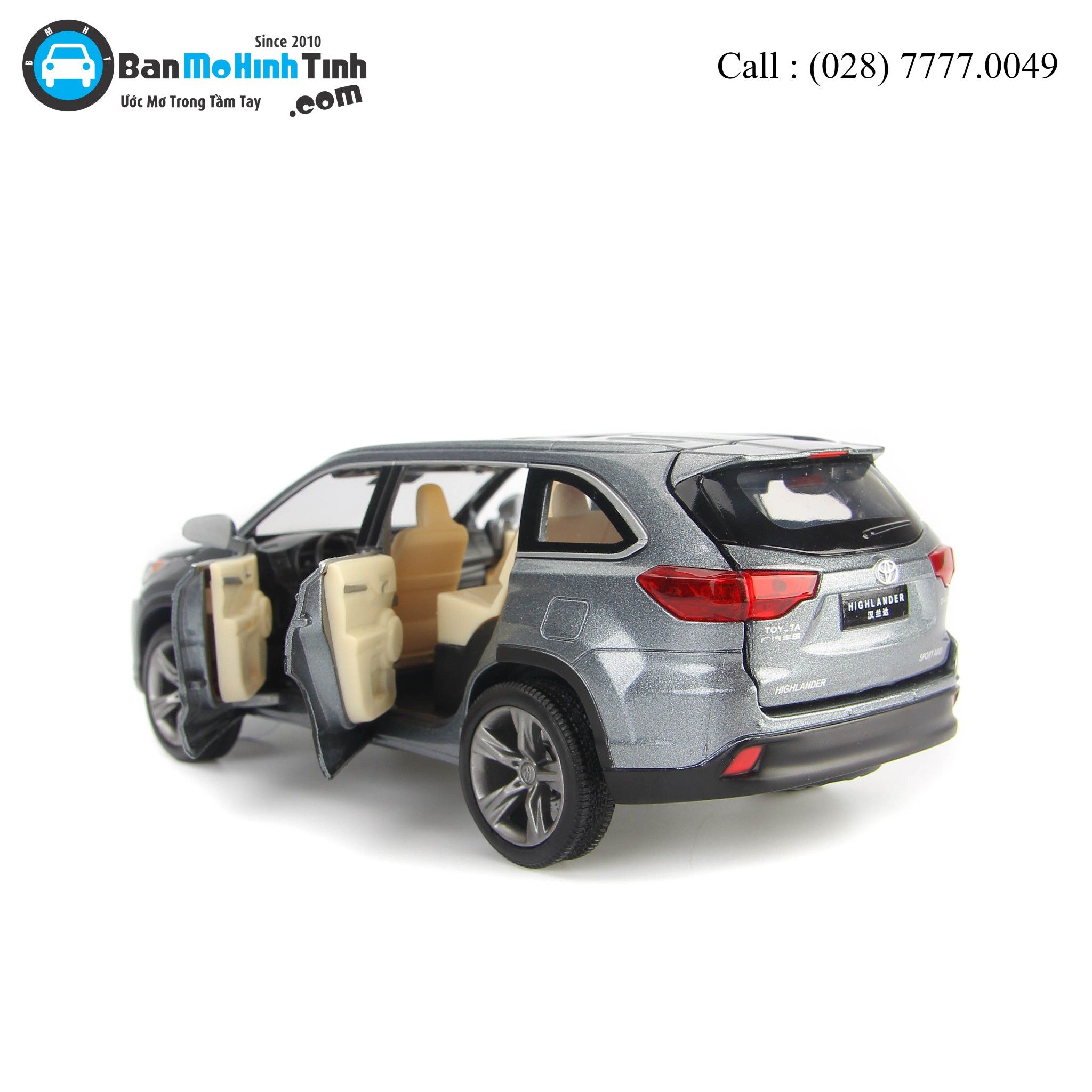 MÔ HÌNH TOYOTA HIGHLANDER 2019 GRAY 1:32 JACKIE KIM