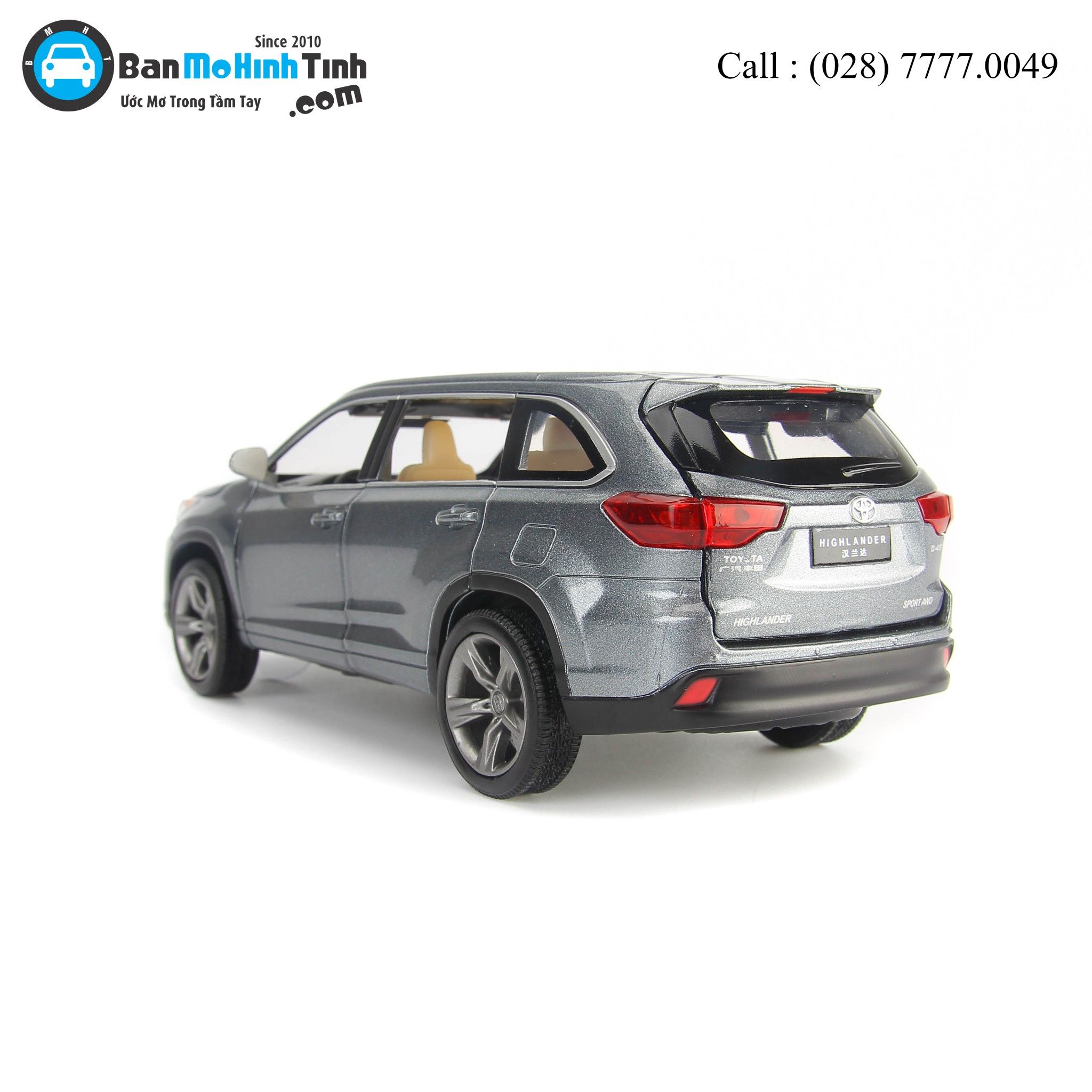 MÔ HÌNH TOYOTA HIGHLANDER 2019 GRAY 1:32 JACKIE KIM