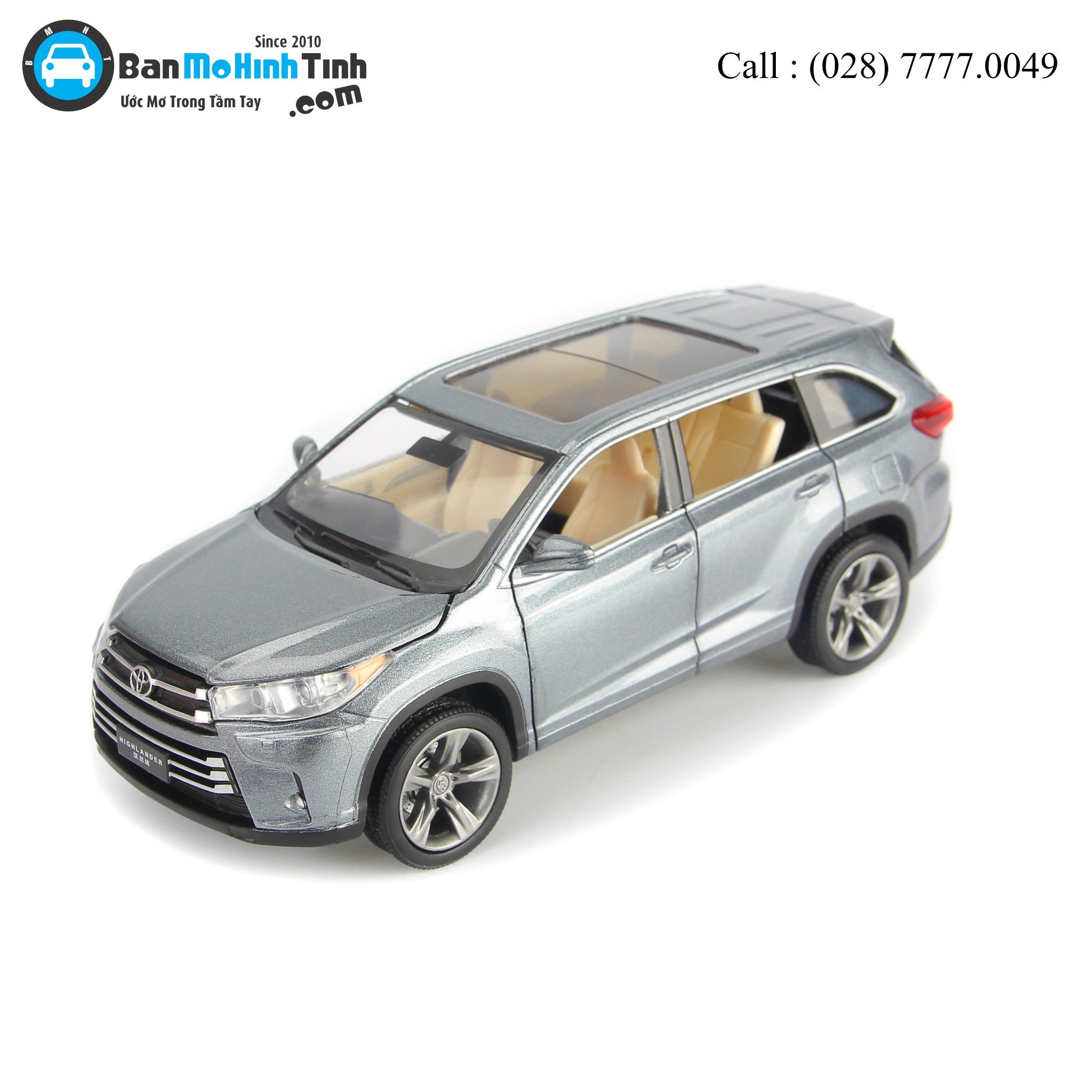 MÔ HÌNH TOYOTA HIGHLANDER 2019 GRAY 1:32 JACKIE KIM