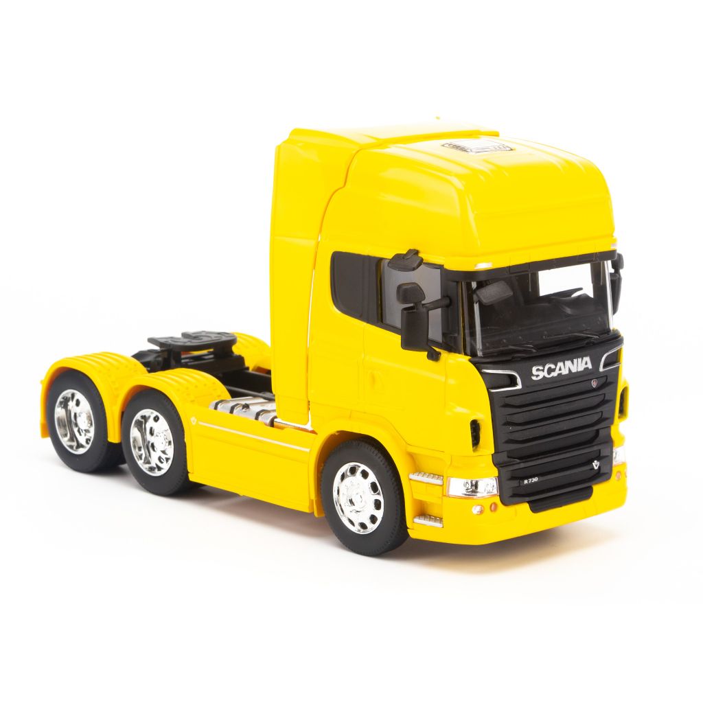 Mô hình đầu kéo Scania V8 R730 1:32 Welly Yellow