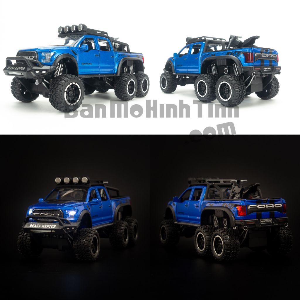 Mô hình xe Ford F-150 Raptor Off-Road Kings 6x6 1:32 Chezhi