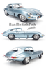 Mô hình xe Jaguar E-Type Coupe 1:18 Bburago Silver/Blue - MH-18-12044