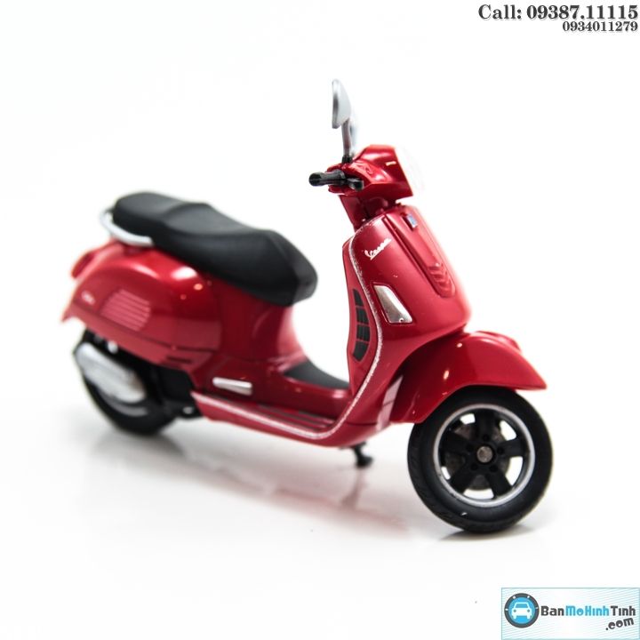 MÔ HÌNH VESPA GTS 125CC RED 2017 1:18 WELLY
