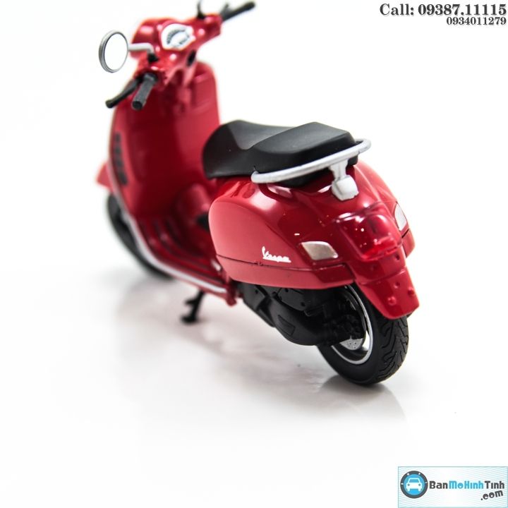 MÔ HÌNH VESPA GTS 125CC RED 2017 1:18 WELLY