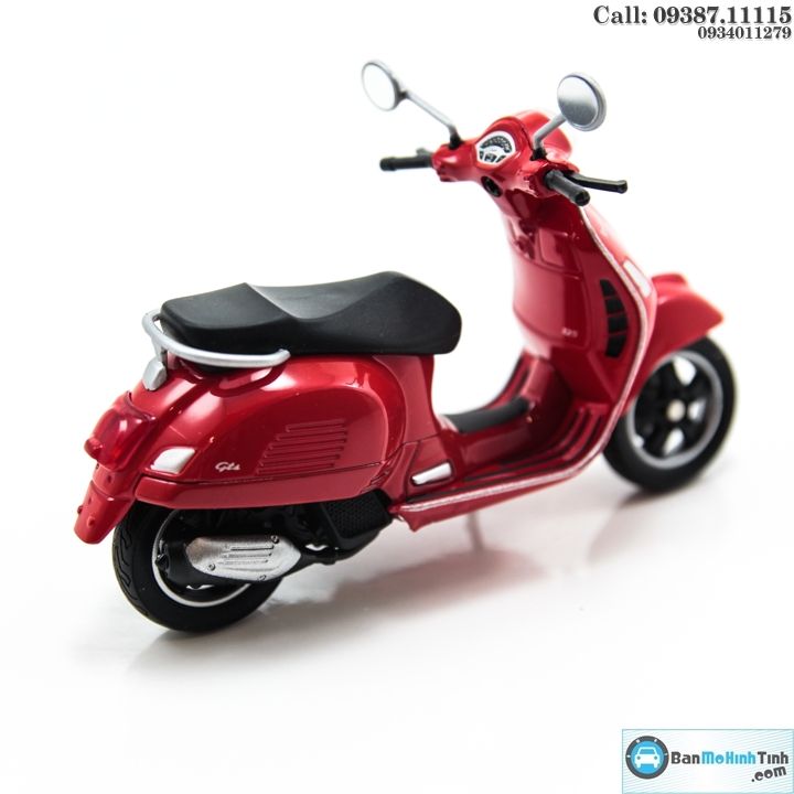 MÔ HÌNH VESPA GTS 125CC RED 2017 1:18 WELLY