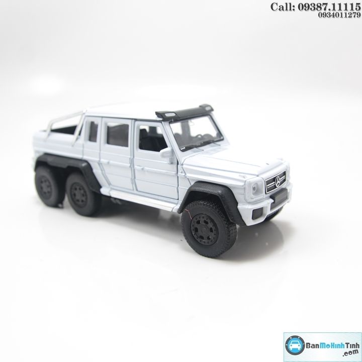 MÔ HÌNH MERCECES-BENZ G63 AMG 6X6 WHITE 1:36 WELLY