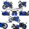 Mô hình xe mô tô Yamaha YZF-R6 2020 1:12 Welly Blue (3)