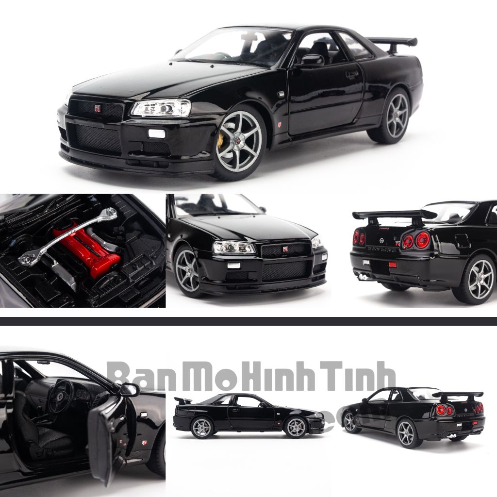 Mô hình xe Nissan Skyline GT-R R34 1:24 Welly - 24108