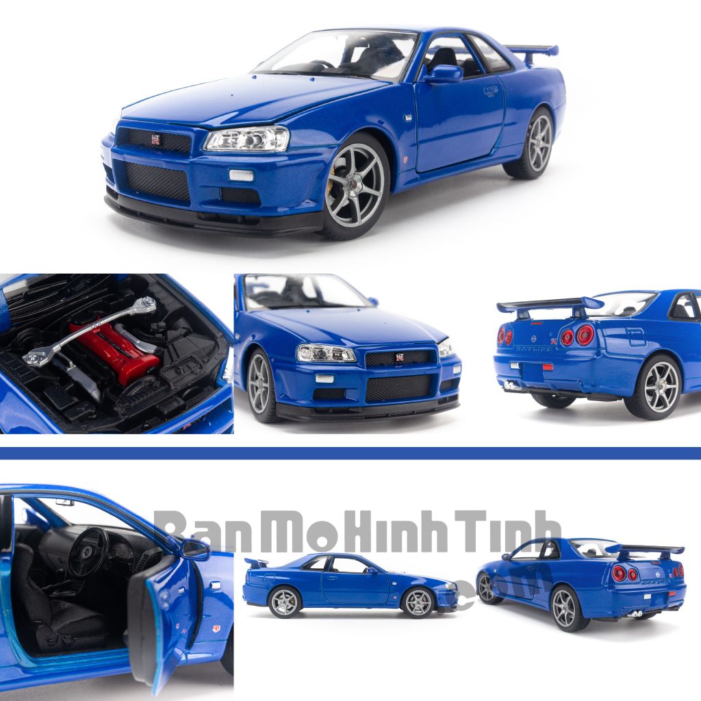 Mô hình xe Nissan Skyline GT-R R34 1:24 Welly - 24108