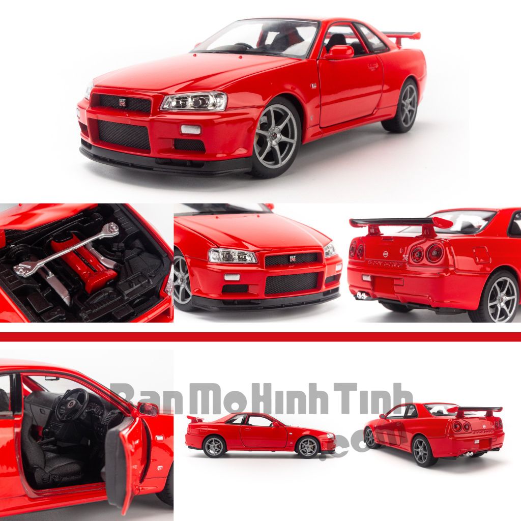 Mô hình xe Nissan Skyline GT-R R34 1:24 Welly - 24108