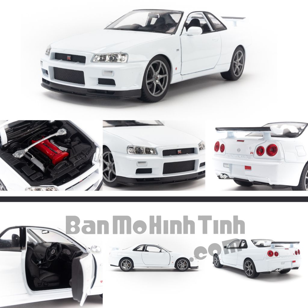 Mô hình xe Nissan Skyline GT-R R34 1:24 Welly - 24108