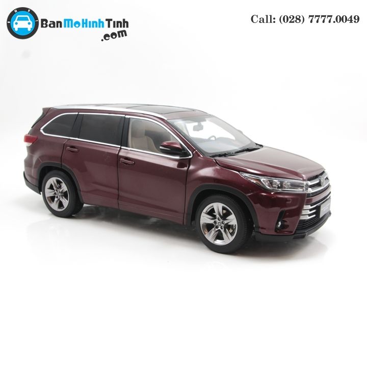 Mô hình xe ô tô Toyota Highlander 2018 Red 1:18 Paudi