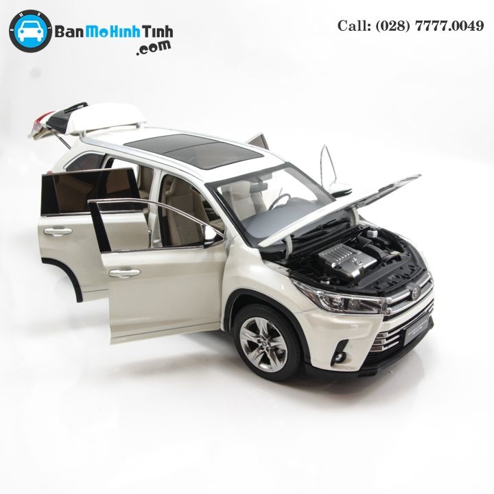 MÔ HÌNH TOYOTA HIGHLANDER 2018 WHITE 1:18 PAUDI