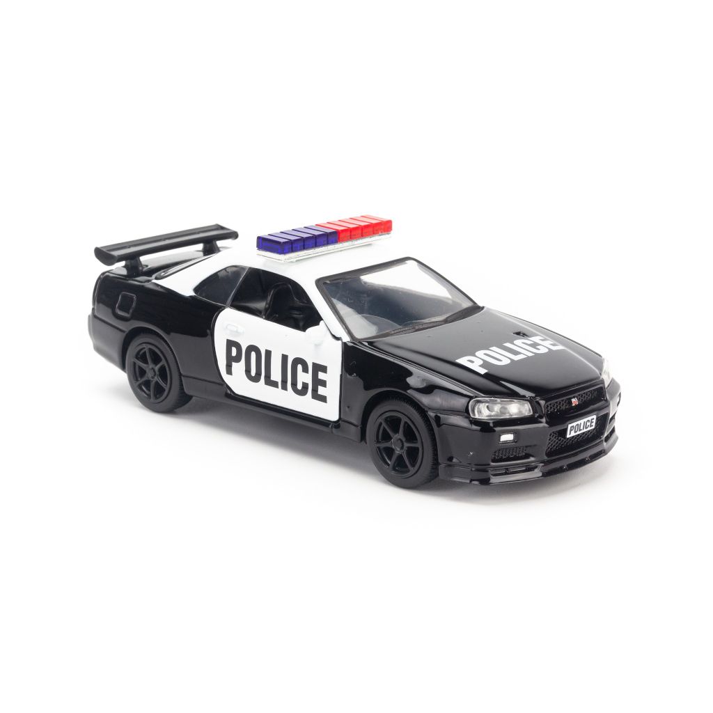 Mô hình xe thể thao Nissan Skyline R34 GT-R 1:36 Jackiekim US Police