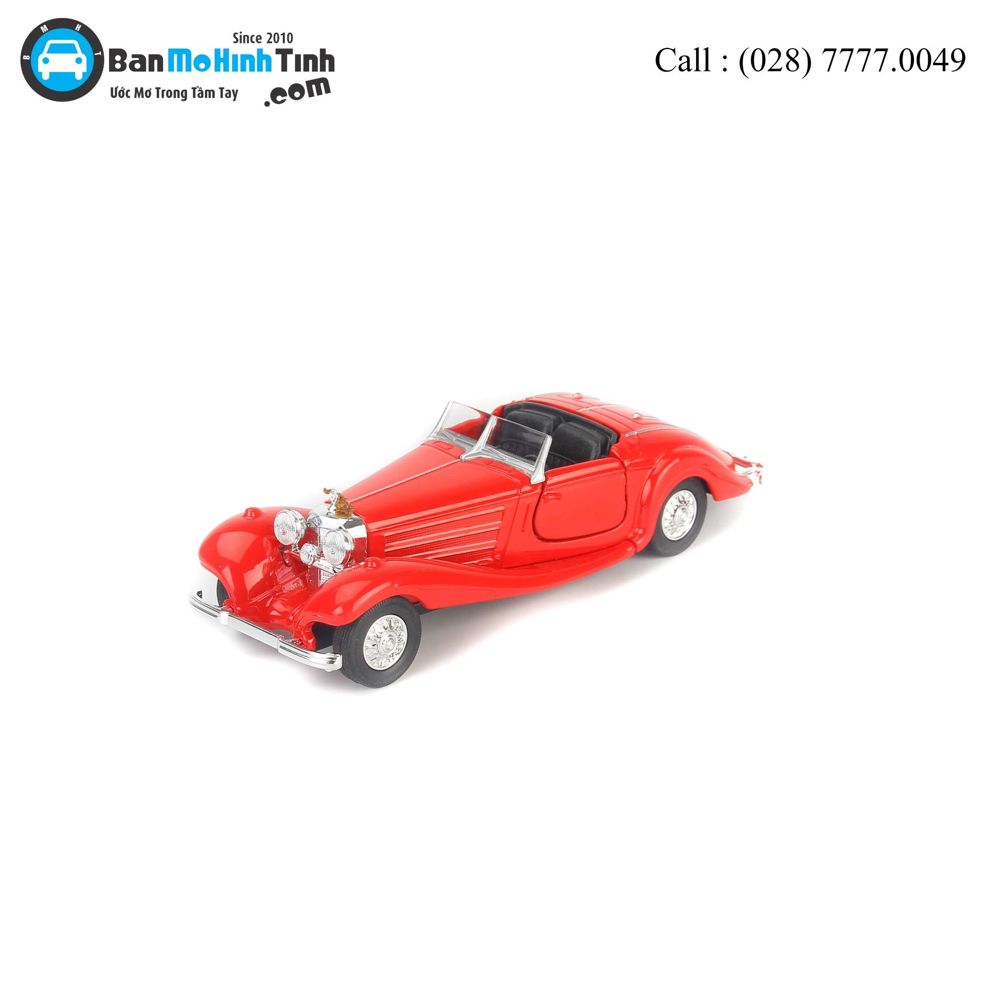 MÔ HÌNH MERCEDES-BENZ 500K TYP CONVERTIBLE RED 1:36 WELLY- 98879C