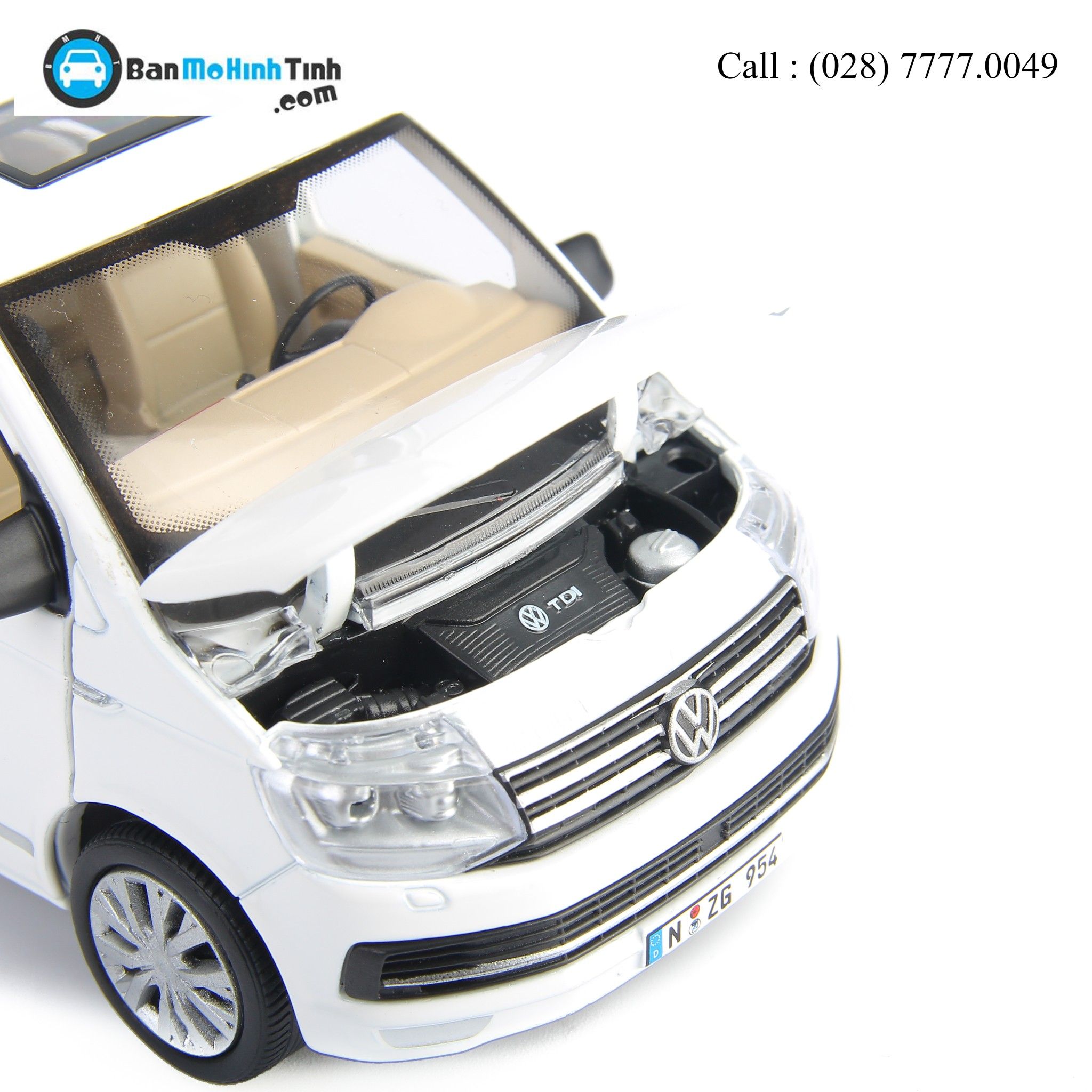 MÔ HÌNH VOLKSWAGEN MULTIVAN WHITE 1:32 DEALER