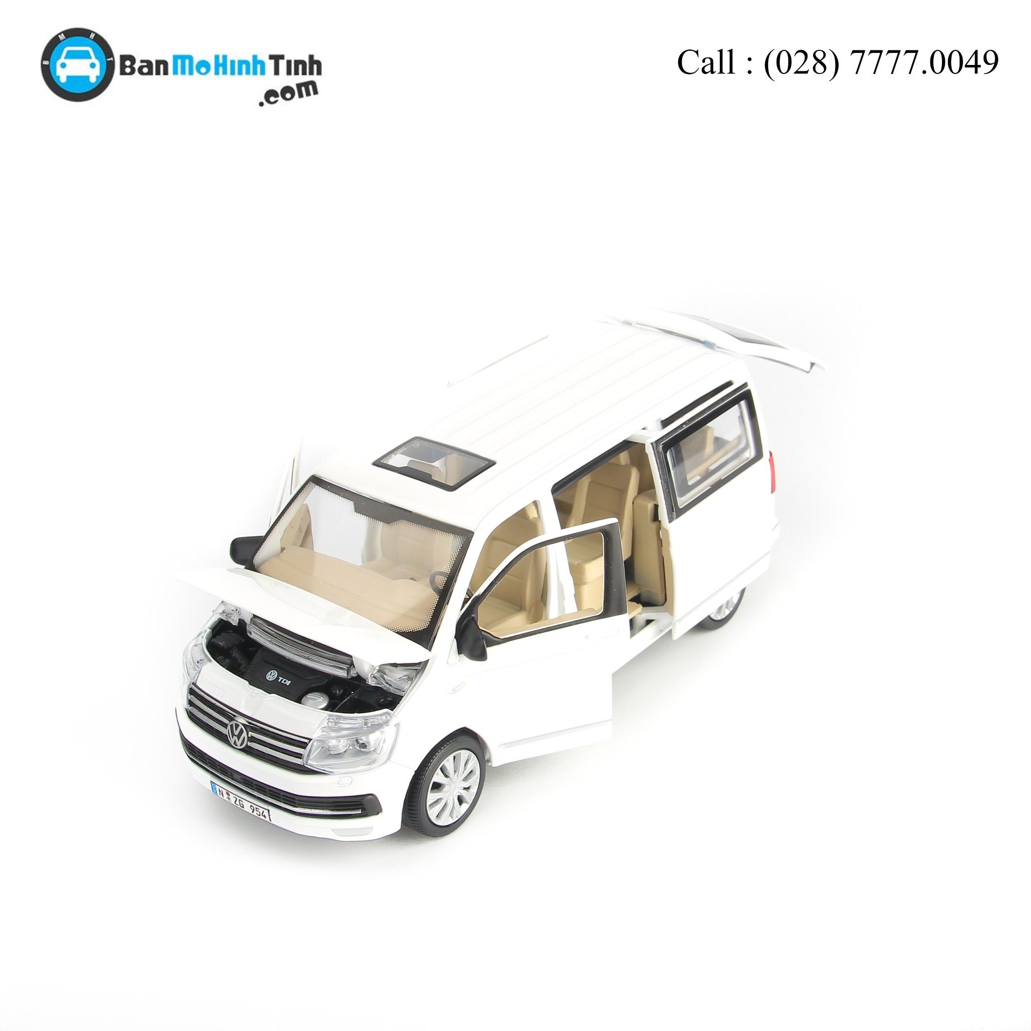 MÔ HÌNH VOLKSWAGEN MULTIVAN WHITE 1:32 DEALER