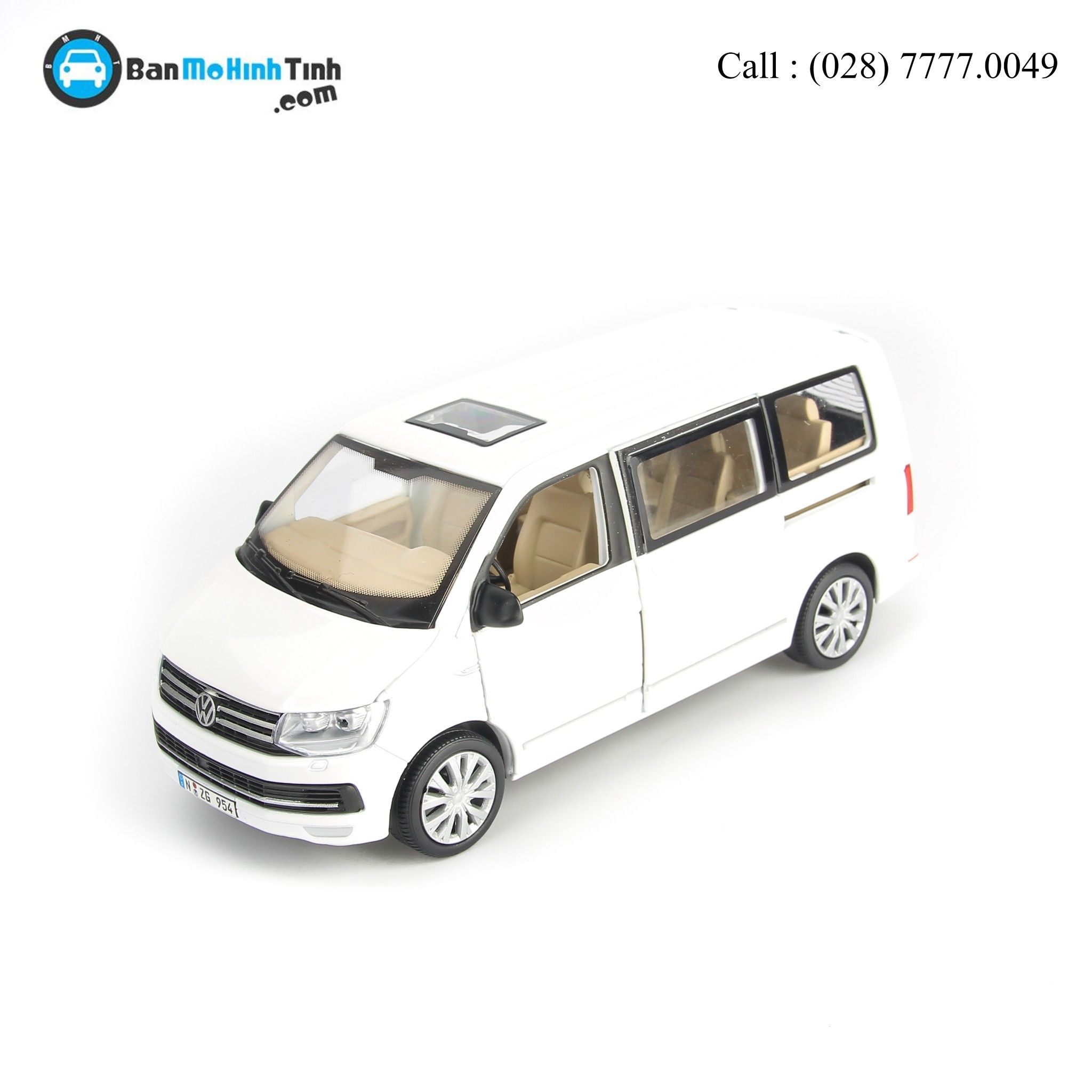 MÔ HÌNH VOLKSWAGEN MULTIVAN WHITE 1:32 DEALER