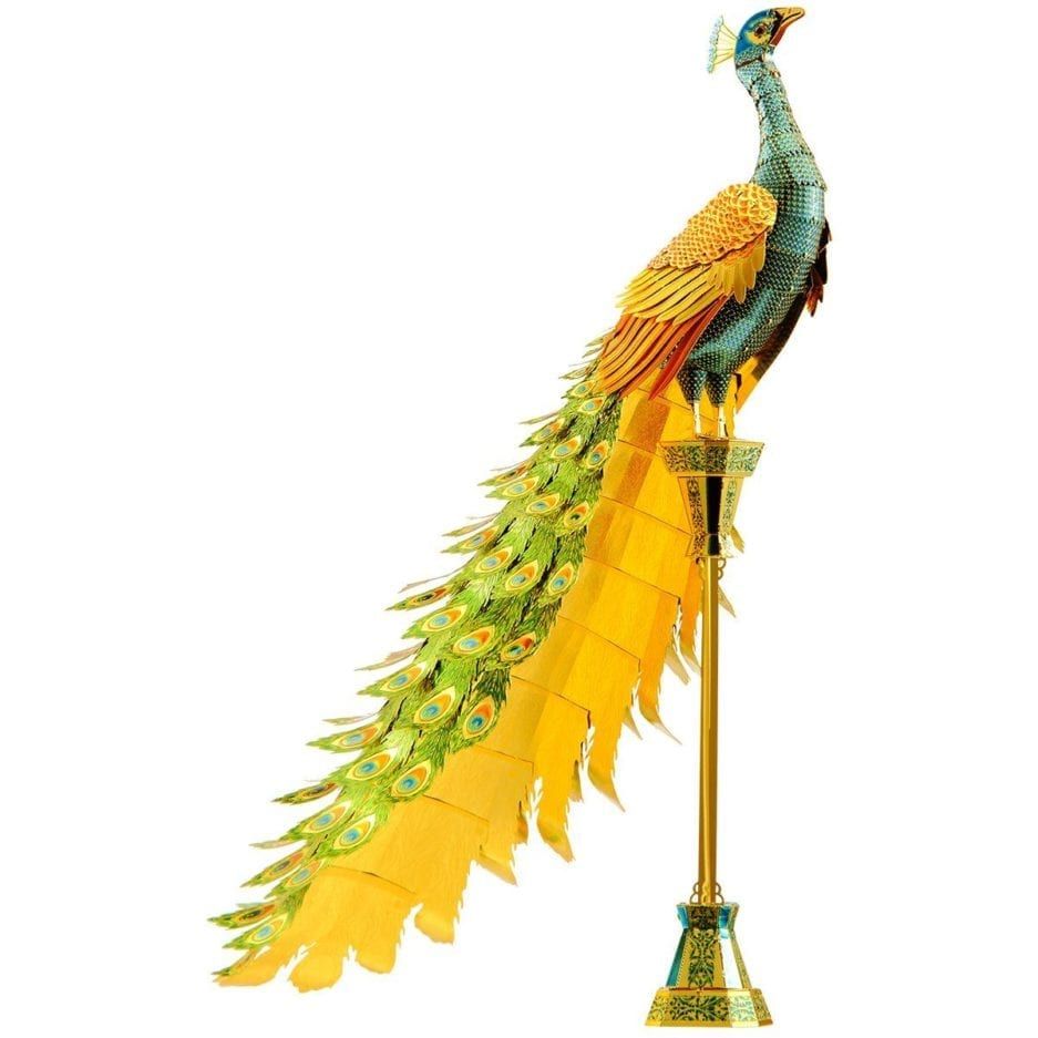 Mô Hình Kim Loại Lắp Ráp 3D Peacock (Con Công) (Gold, Green) – Piececool MP437