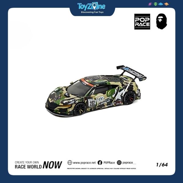 Mô hình xe NSX GT3 EVO22 KCMG BATHING APE 1:64 Pop Race X