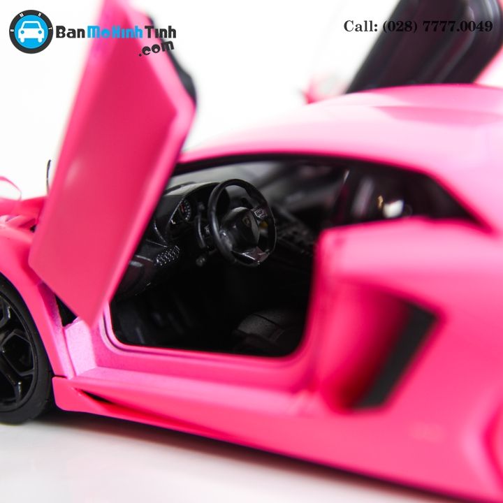 MÔ HÌNH LAMBORGHINI AVENTADOR LP700 PINK 1:24 WELLY- 24033P
