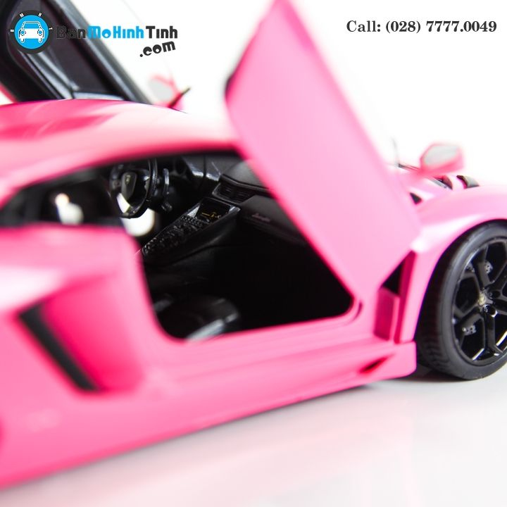 MÔ HÌNH LAMBORGHINI AVENTADOR LP700 PINK 1:24 WELLY- 24033P