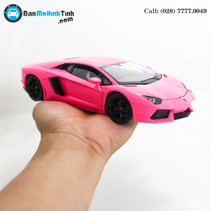 MÔ HÌNH LAMBORGHINI AVENTADOR LP700 PINK 1:24 WELLY- 24033P