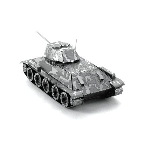 Mô hình kim loại lắp ráp 3D T-34 Tank (Xe Tăng T-34) (Silver) Metal Works MP043