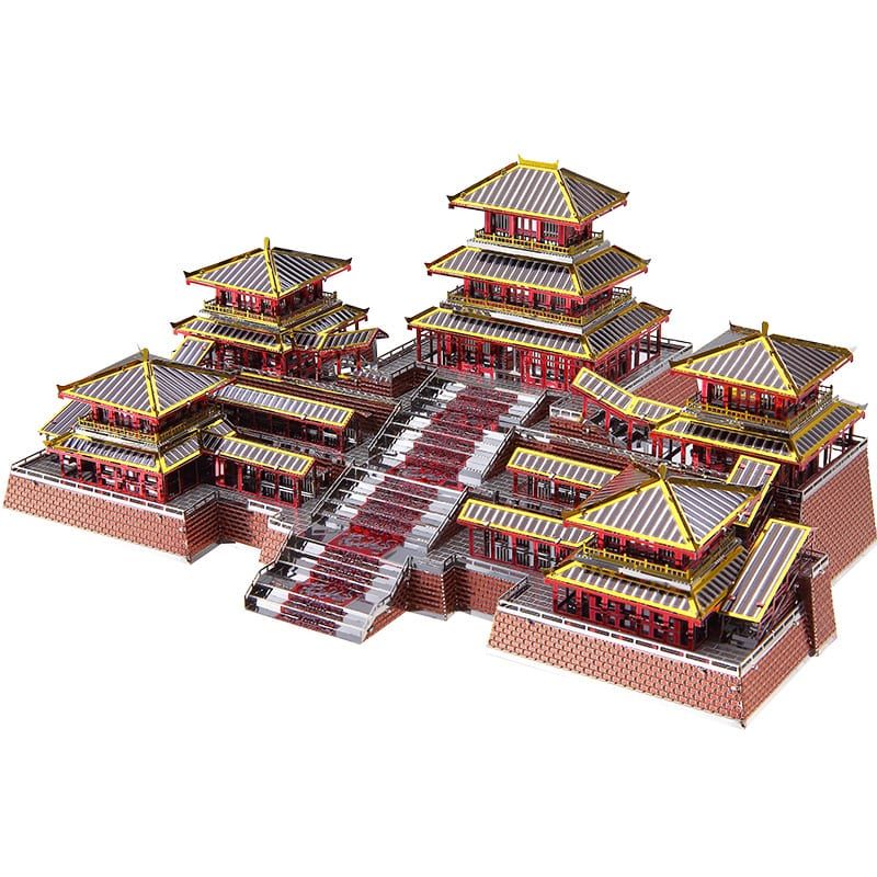 Mô Hình Kim Loại Lắp Ráp 3D Epang Palace (Cung A Bàng) (Silver, Red, Gold) – Piececool MP365
