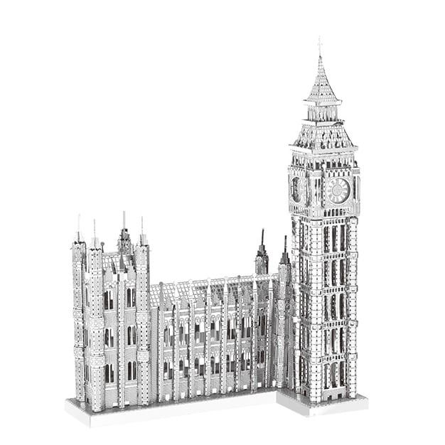 Mô Hình Kim Loại Lắp Ráp 3D Big Ben (Tháp Đồng Hồ Big Ben) (Silver) – Metal Works MP599