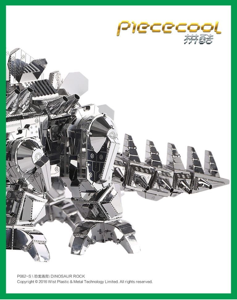 Mô Hình Kim Loại Lắp Ráp 3D Triceratops (Khủng Long 3 Sừng) (Silver) – Piececool MP150