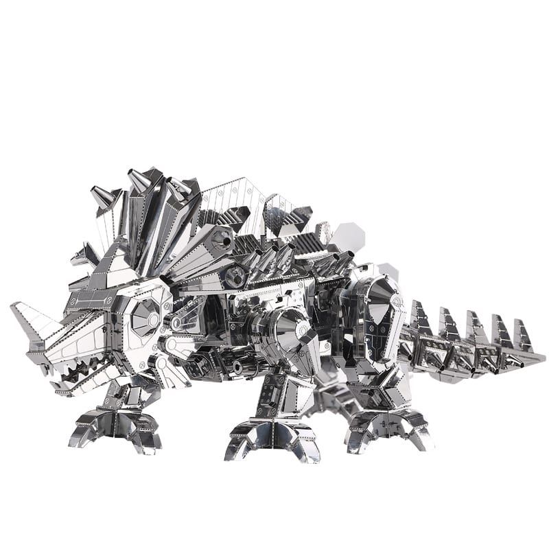 Mô Hình Kim Loại Lắp Ráp 3D Triceratops (Khủng Long 3 Sừng) (Silver) – Piececool MP150