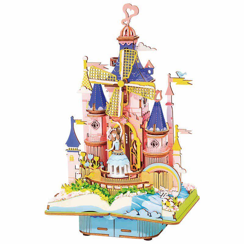 Mô hình gỗ lắp ráp 3D Magic Castle (Hộp Nhạc Lâu Đài Cổ Tích) (Mixed Color) Robotime AM59 WP230